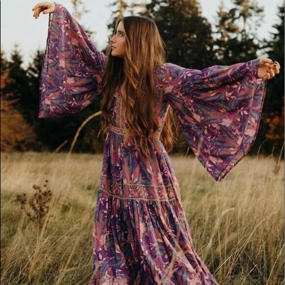 Spell & the Gypsy Collective Bianca Boho Maxi Lavender Wisteria Dress - Picture 1 of 15